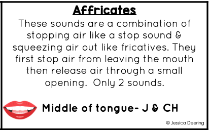 Affricative Consonant Types